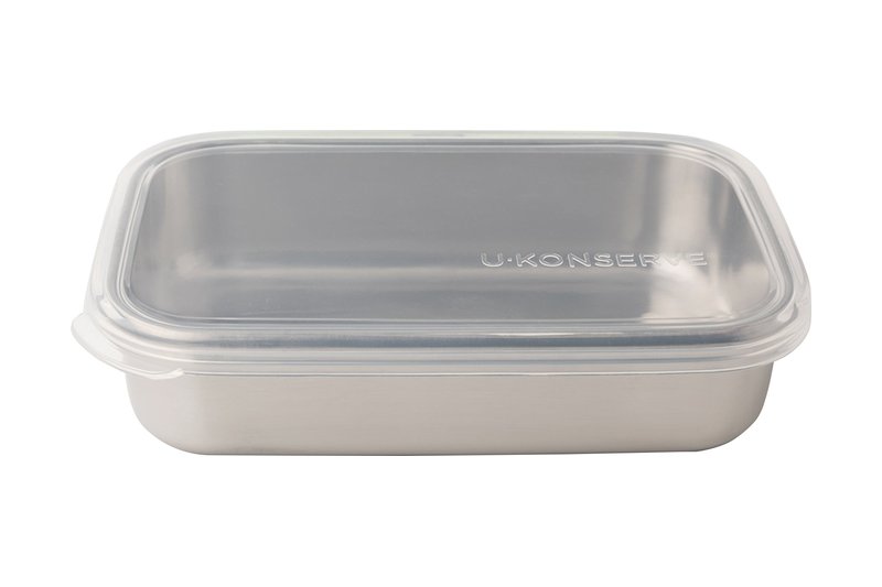 U-Konserve 740 ml rectangle stainless steel food container with clear silicone lid