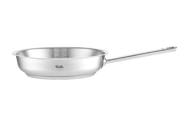 Fissler Original-Profi Collection stainless steel frying pan with a long stainless handle